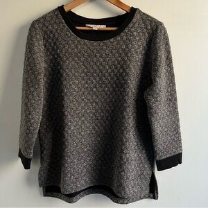 Gray Textured Long Sleeve Top